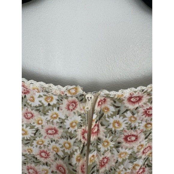 Vintage FADS Size 6 Floral Boho Romantic Short Romper One Piece w/pockets - Picture 6 of 10